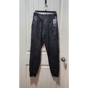 Dragon Fit Stretch High Waist Tummy Control Yoga Shinny Black Pants Size S NWT!